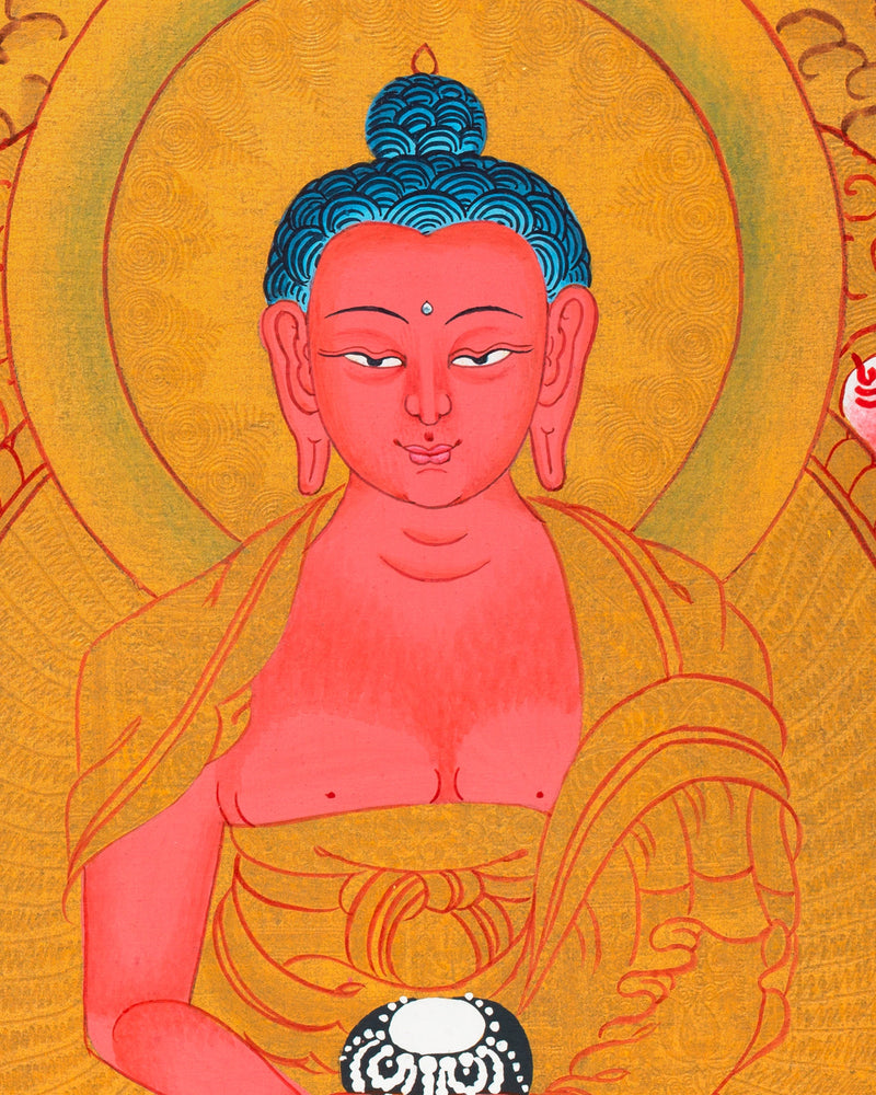 Five Dhyani Buddhas | Original Hand painted Five Buddhas Thanka Painting