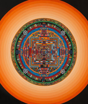 FineQuality Kalachakra Mandala | Mandala with Orange Halo