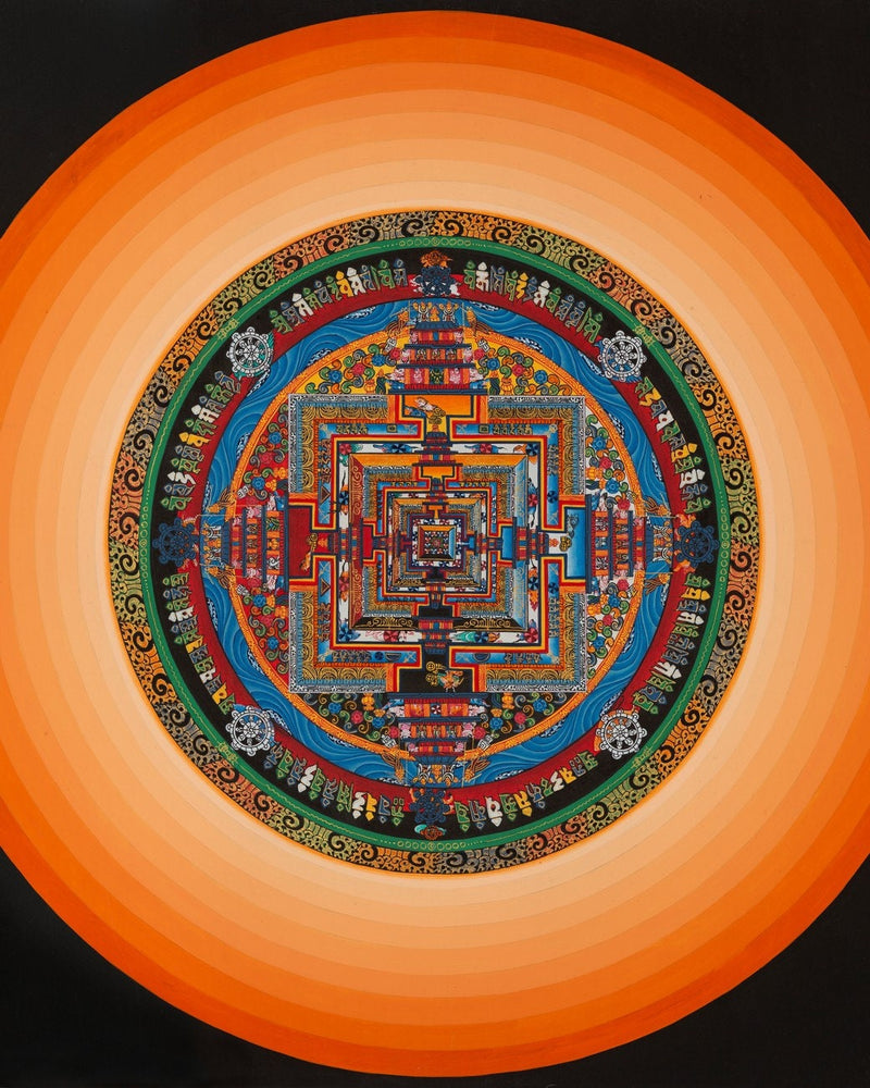 FineQuality Kalachakra Mandala | Mandala with Orange Halo