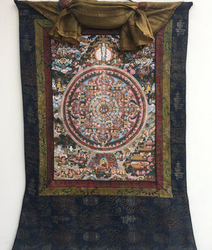 Heruka Mahakala Mandala Thangka | Ancient Handpainted Art | Religious Wall Decor