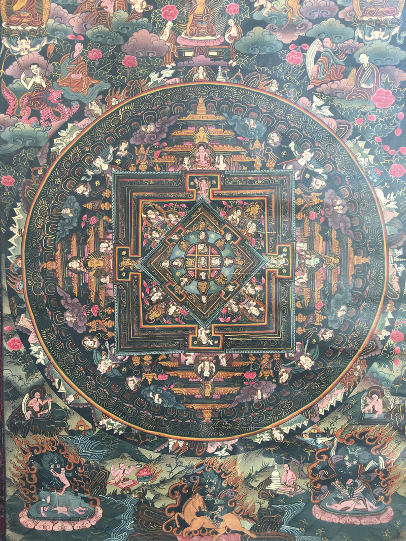 Oil Varnished Mandala | Original Hand Painted Buddha Thangka