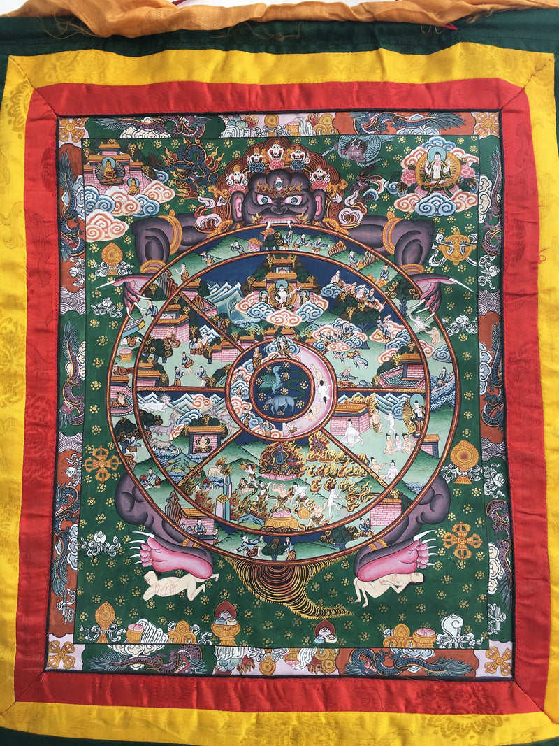 Wheel of life Thangka  |  Wall hanging Decoration for Relaxation | Tibetan Art