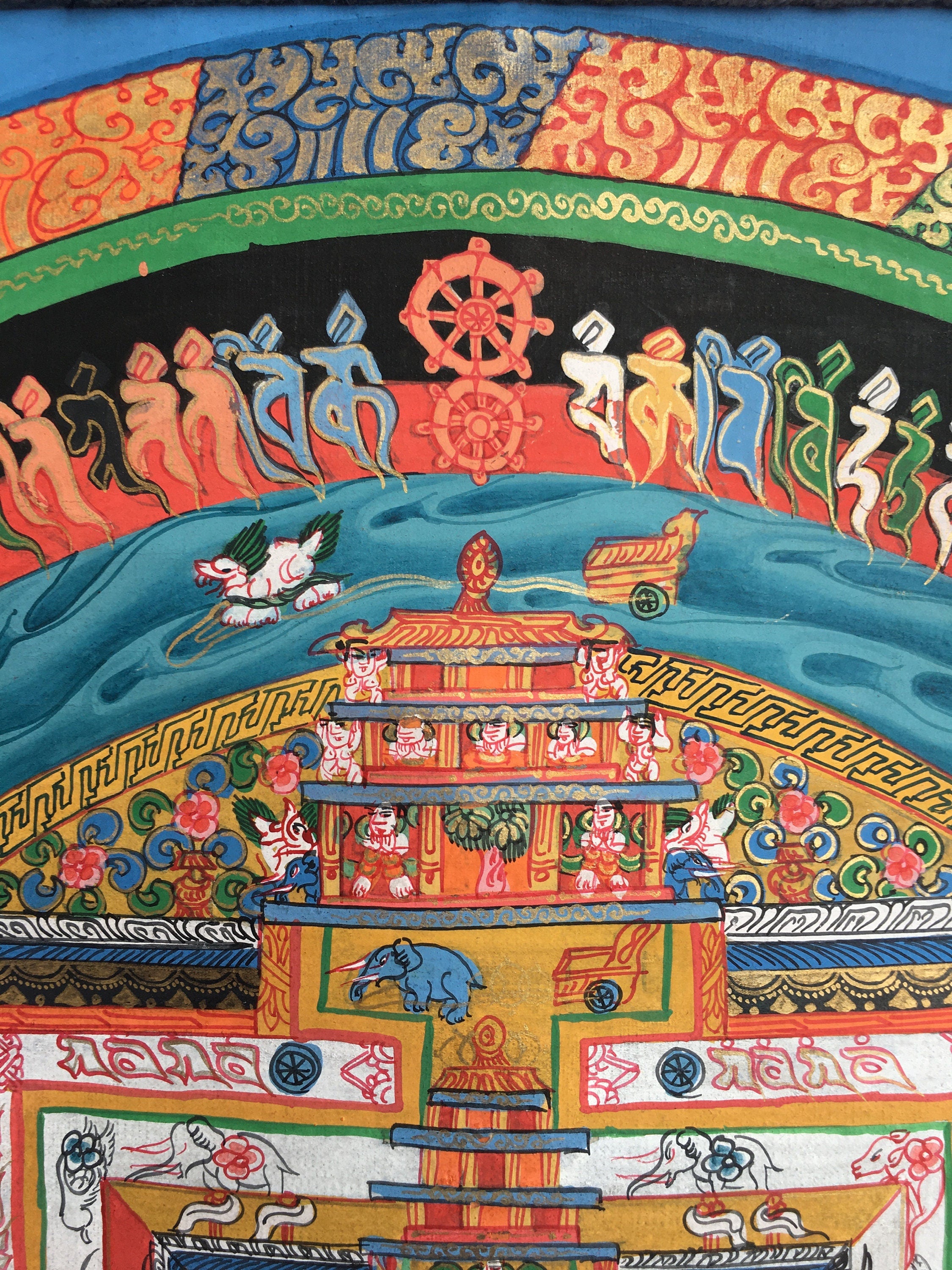 Kalachakra Blue Themed Mandala | Buddhist Art for Meditation