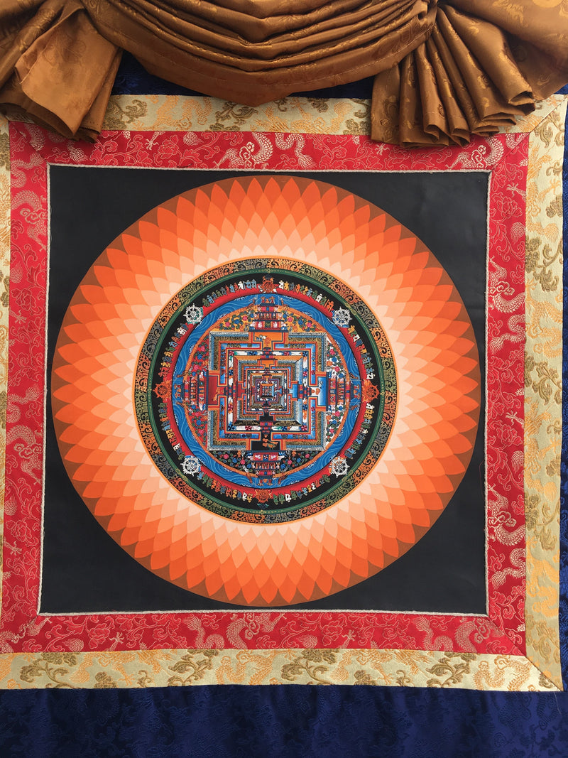 Kalachakra Mandala With Lotus | Tibetan Art | Thangka Painting