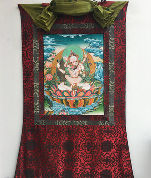 Sambhogakaya Yab Yum Thangka | Tibetan Thangka Painting for Wall Hanging
