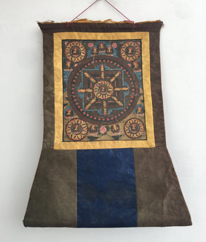 Beautiful Brocade Mandala Thangka | Buddhist Handpainted Art | Religious Wall Decors