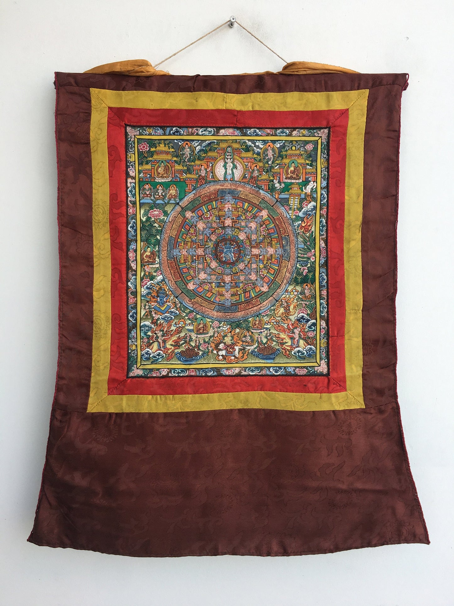 Brocade Mounted Heruka Mandala Thangka | Vintage Collection | Wall Decoration