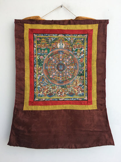 Brocade Mounted Heruka Mandala Thangka | Vintage Collection | Wall Decoration