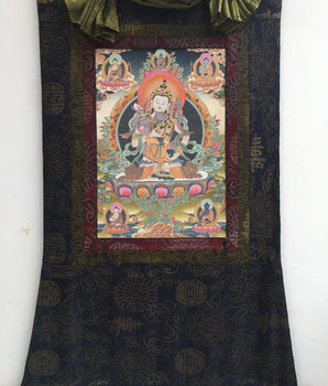 Dorje Sempa Yabyum |Brocade Mounted Original Hand Painted Thangka