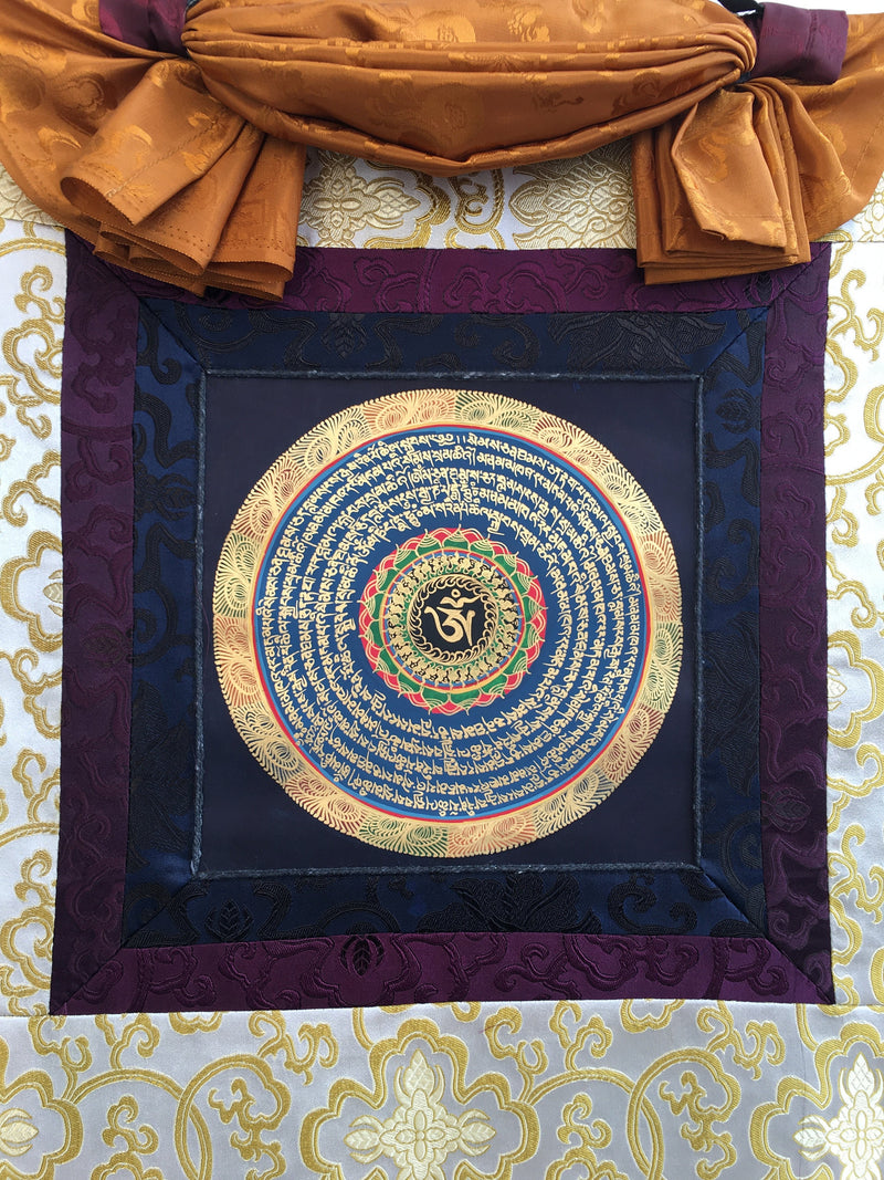 Mounted Mandala Thangka | Religious Handpainted Art | Wall Decoration