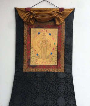 Avalokiteshavara Thangka Painting | CompassionTibetan Lokeshwor Art