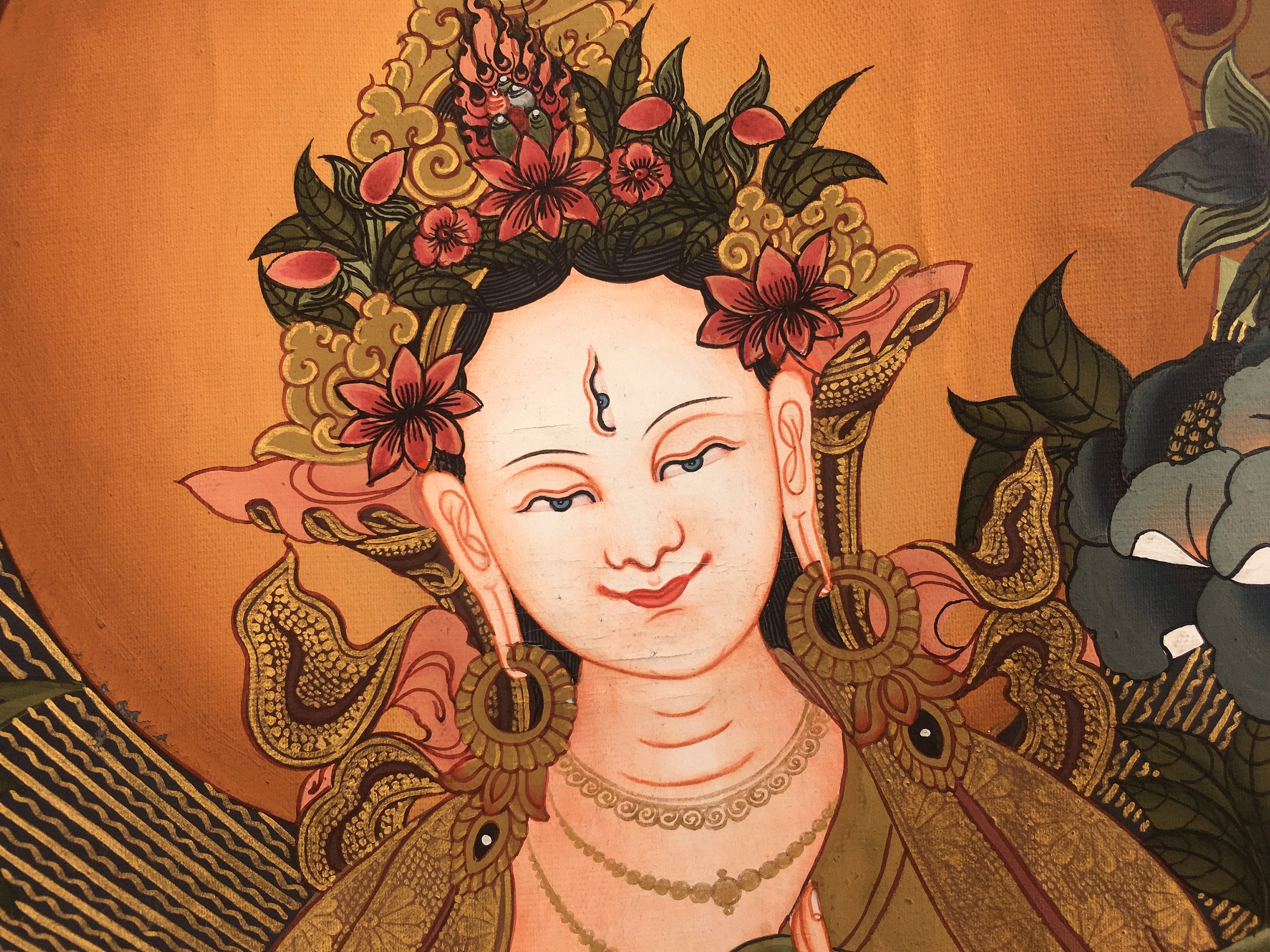 Tara Brocade Mounted Thangka  | Spiritual Gift for Buddhists
