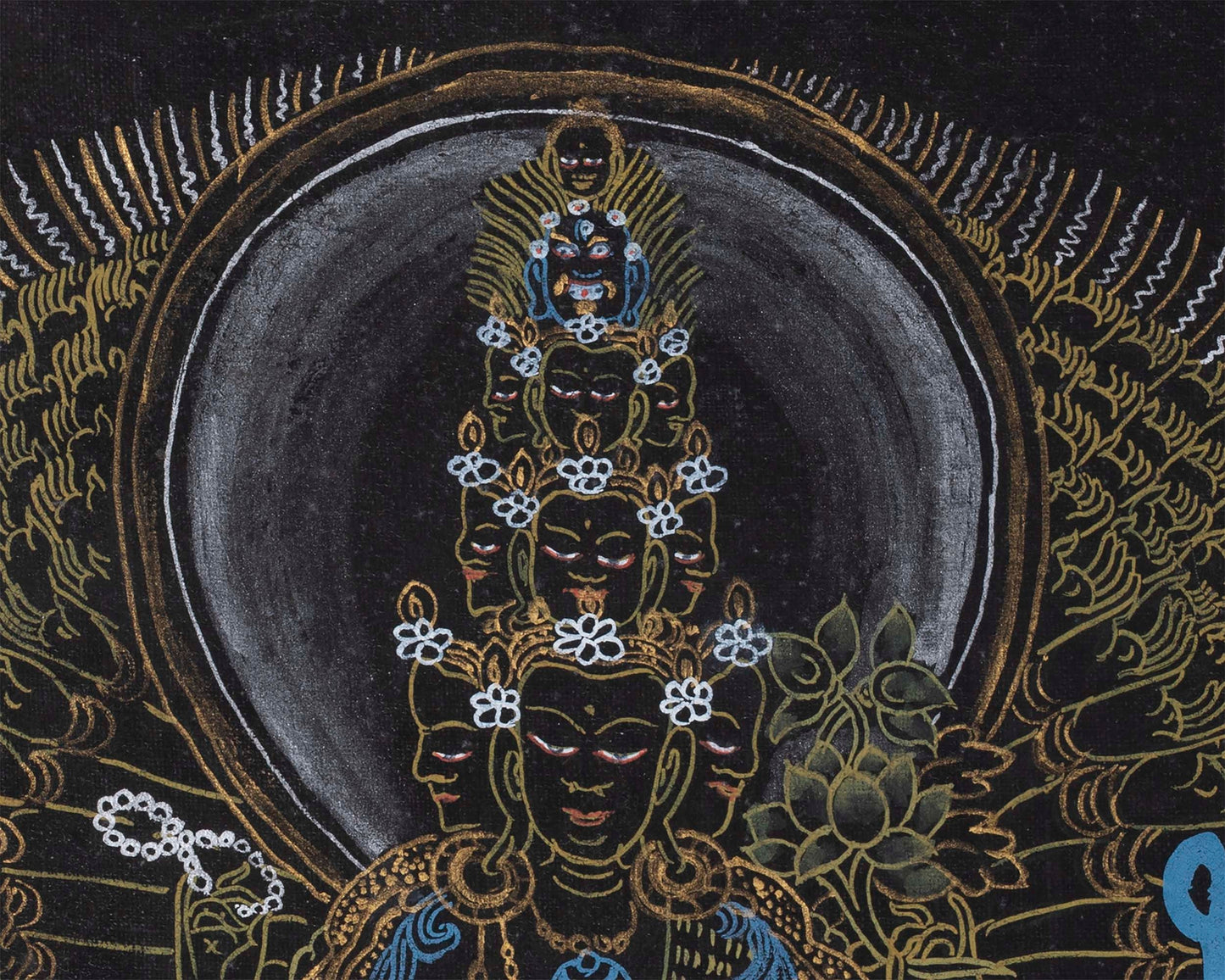 1000 Armed Avalokiteshvara Thangka | Buddhist Bodhisattva Handpaint | Wall Decor