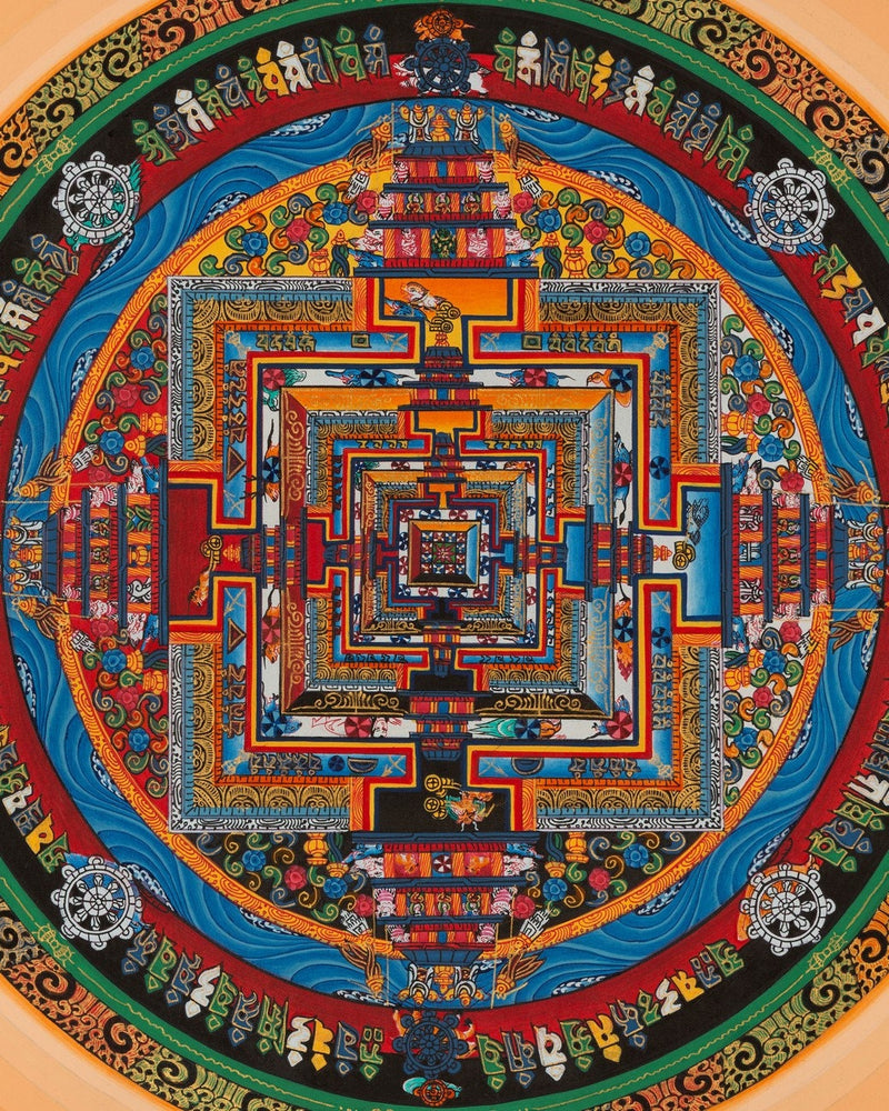 FineQuality Kalachakra Mandala | Mandala with Orange Halo