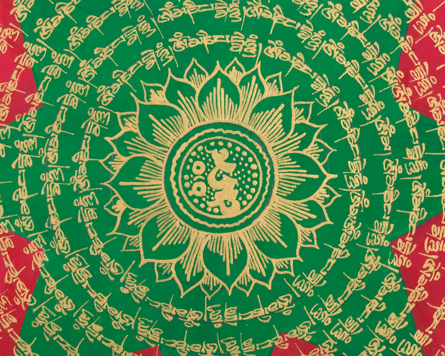 Auspicious Mantra Mandala Thangka | Tibetan Religious Mantra | Wall Decoration