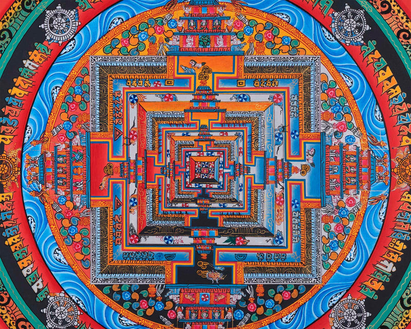 Gold Kalachakra Mandala | Buddhist Thangka