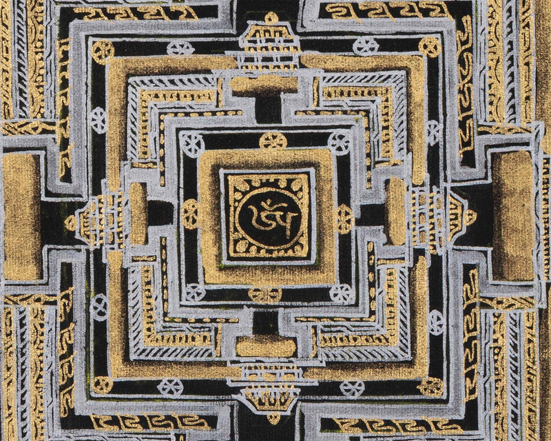 Colored Kalachakra Mandala | Attractive Gold and Silver Mandala