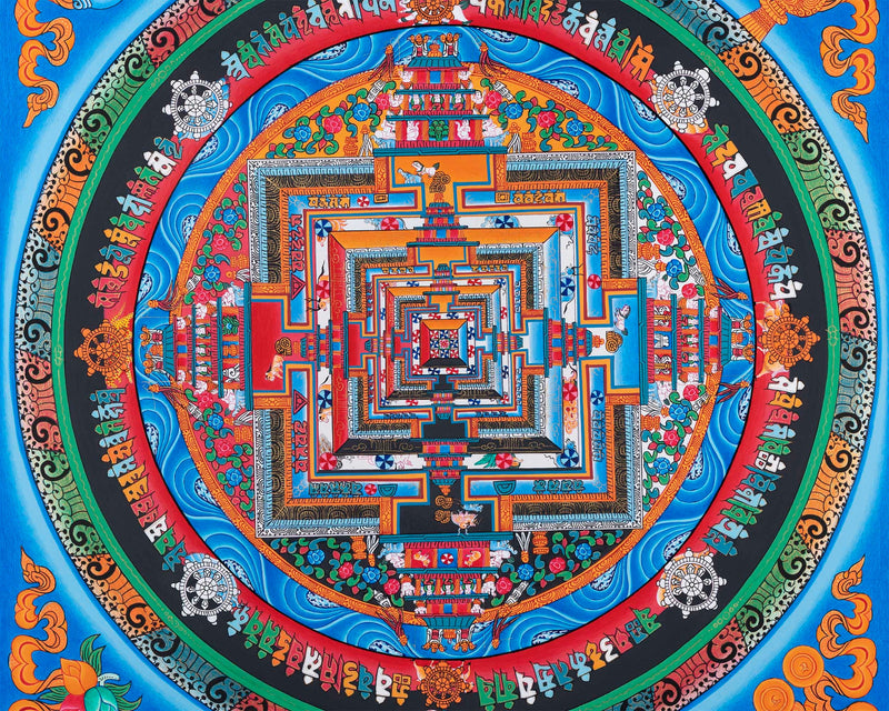 Bordered Kalachakra Mandala  | Buddhist Wall Hanging