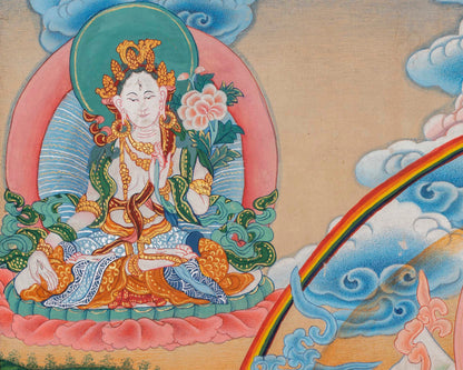 Brocade Chengrezig Thanka |  Buddhist Wall hanging