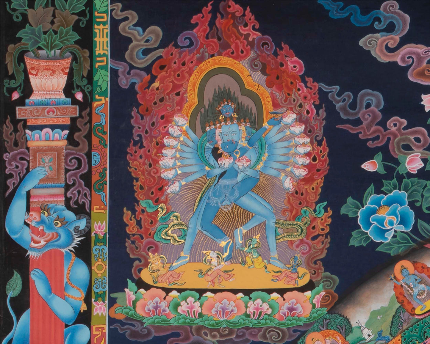 Chakrasamvara Mandala Thangka | Newari Style Painted Art | Wall Hanging Decor