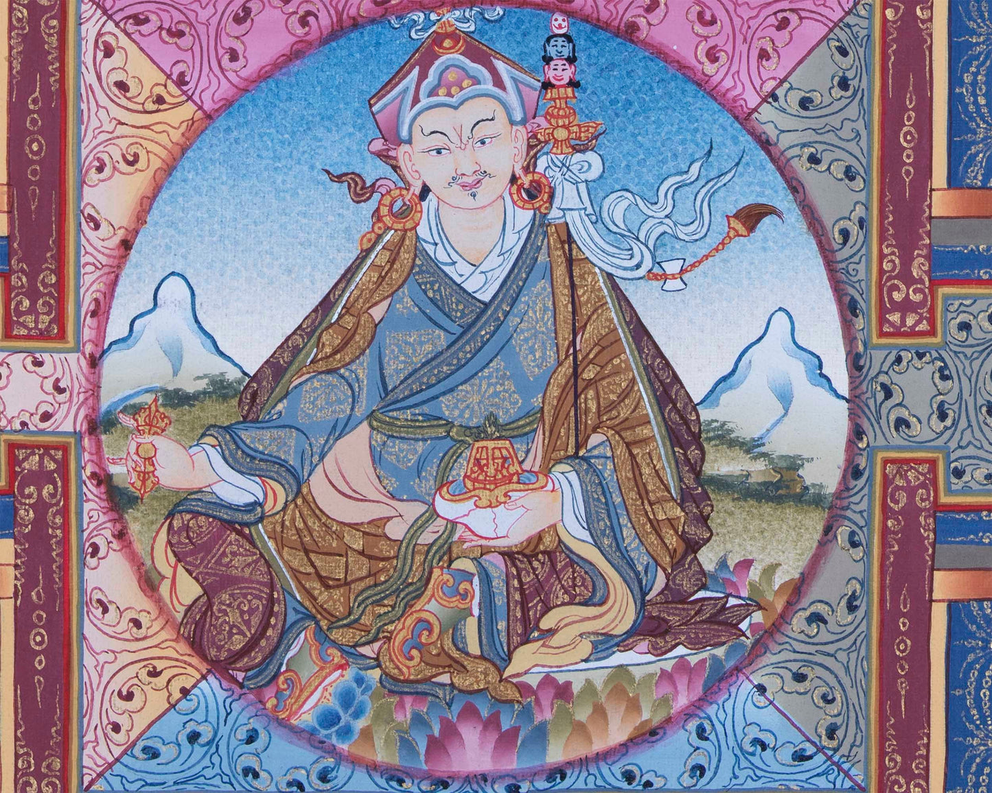 Mandala With Guru Padmasambhava Residing | Images of Guru Rinpoche