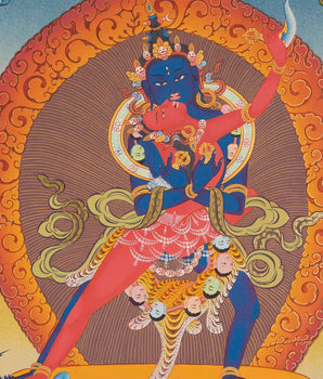Chakrasamvara and Vajravarahi Thangka | Hand Painted Buddhist Art | Wall Decor