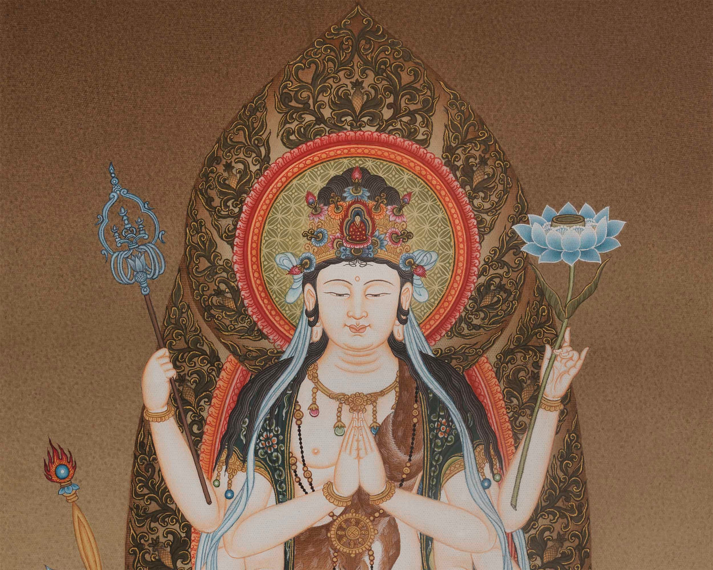 Unique Thangka of the Eight Armed Avalokiteshvara | Japanese Deity