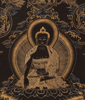 Shakyamuni Buddha Original Handmade Tibetan Thangka | Sacred Wall Decor