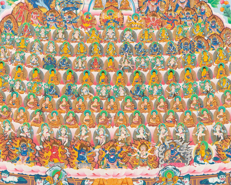 Gelugpa Tree Thangka | Unique Tibetan Buddhism Art