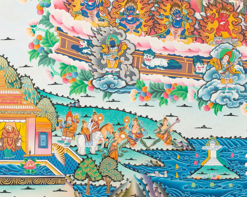 Gelugpa Tree Thangka | Unique Tibetan Buddhism Art