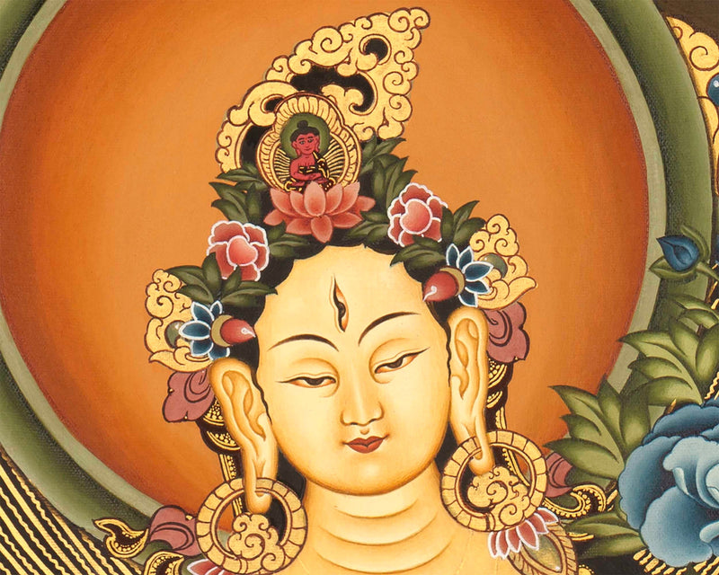 White Tara Thangka | Tibetan Wall Art | Treasure for life