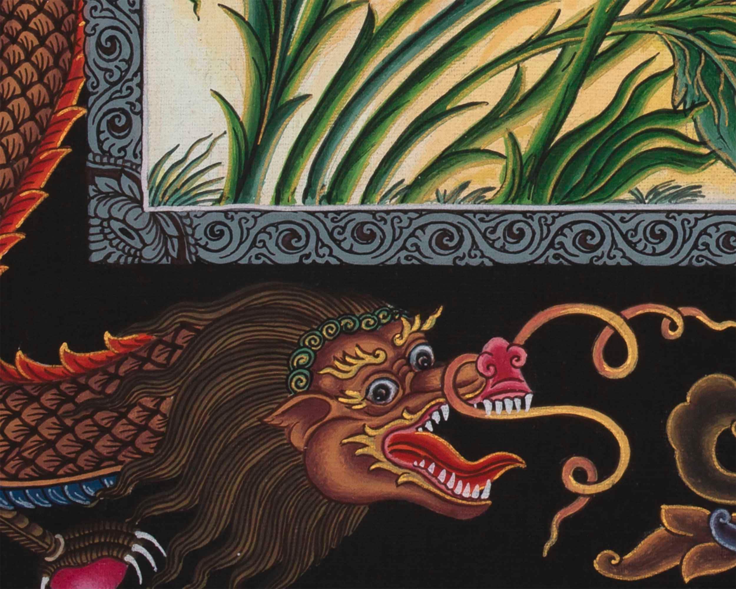 Red Bhairava Mahakala Thangka | Original Hand painted Newari Style Painting