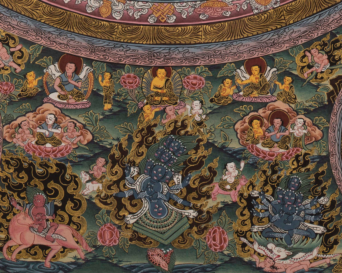 15 Mandala Thangka for Samatha Meditation Practice | Old Thangkas From late 20th Century