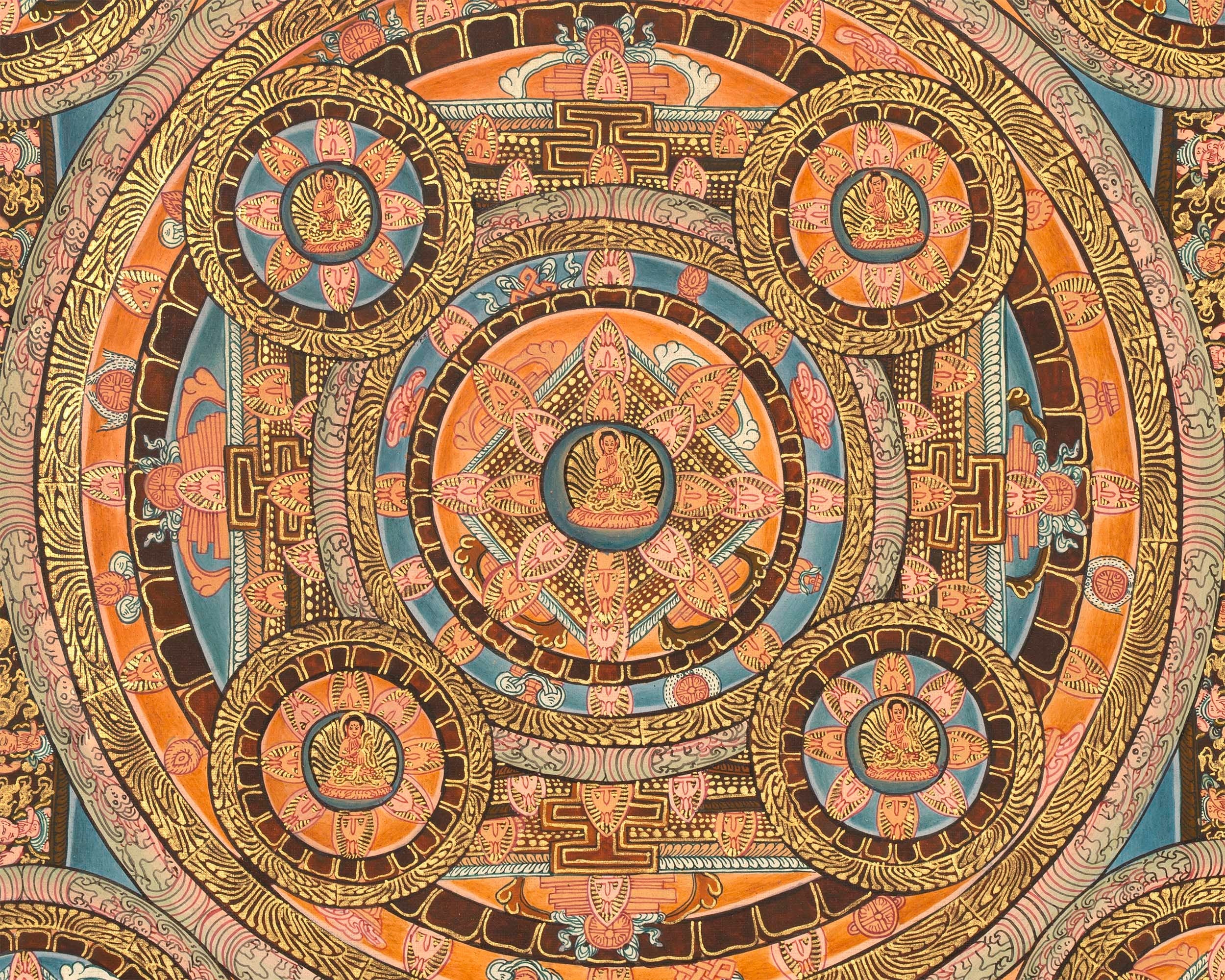 Buddhist Mandala Shiyo Kilkhor | Traditional Tibetan Buddhism Religious Artwork