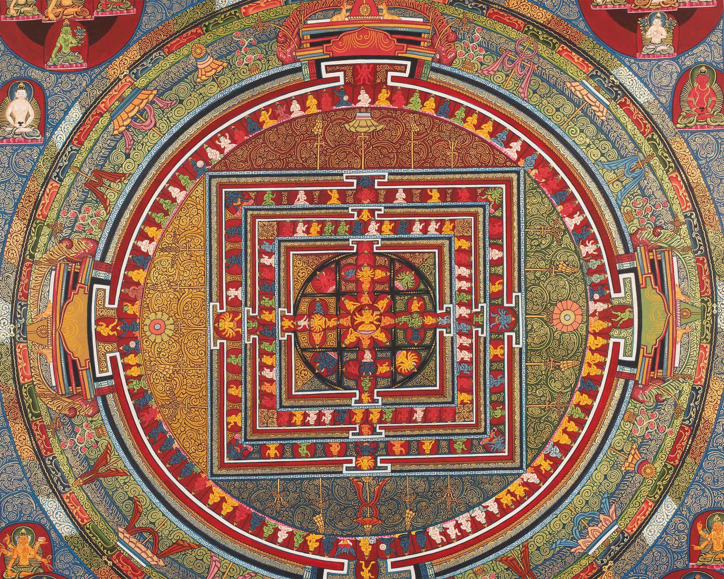 Dharmadhatu Manjushri Mandala | Traditional Thangka Art