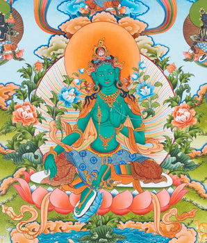21 Tara Thangka | Religious Buddhist Handpainted Art | Wall Hanging Decoration