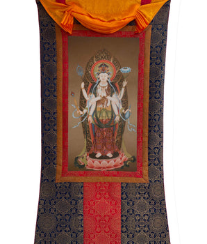 Unique Thangka of the Eight Armed Avalokiteshvara | Japanese Deity