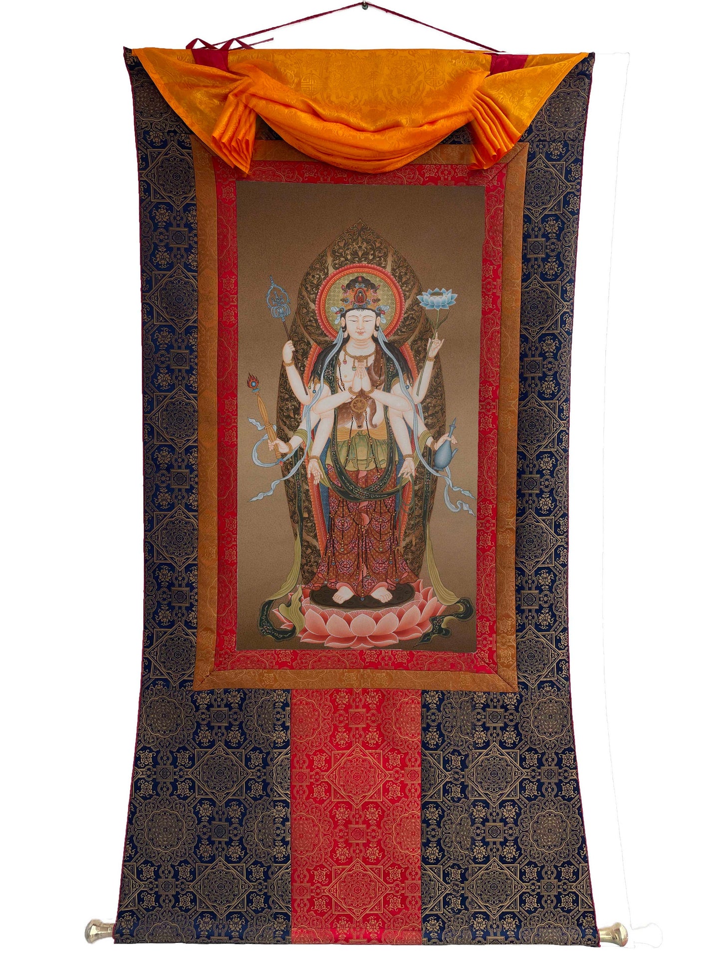 Unique Thangka of the Eight Armed Avalokiteshvara | Japanese Deity