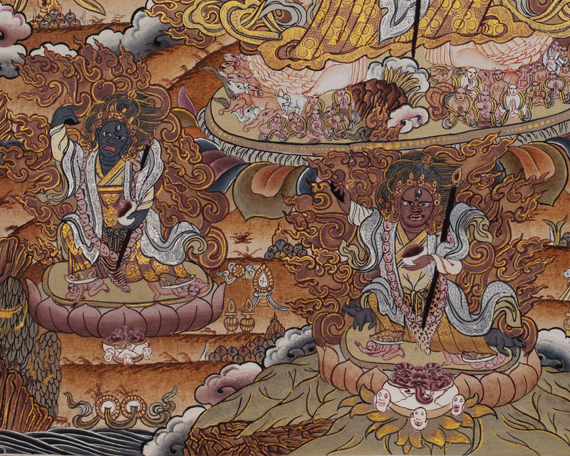 Protector Dukkar | The White Umbrella Goddess | Original Thangka of Sitatapatra