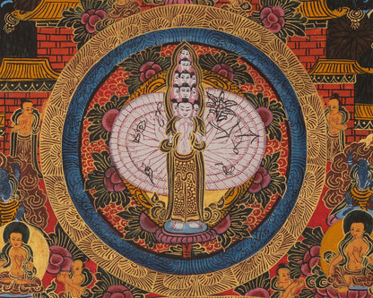 Traditional Mandala Thangka | Tibetan Buddhist Handpaint | Religious Wall Decor