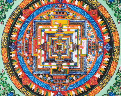 Kalachakra Mandala Thangka | Wheel Of Life Mandala | Wall Hanging Decoration