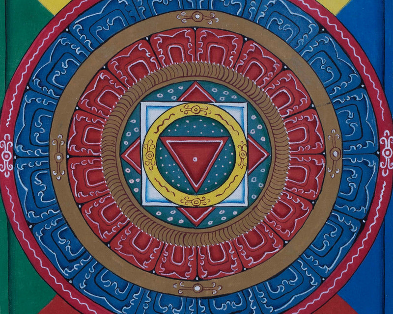 Mystical Yantra Thangka | Hand-Painted Mandala Art for Altar Decor