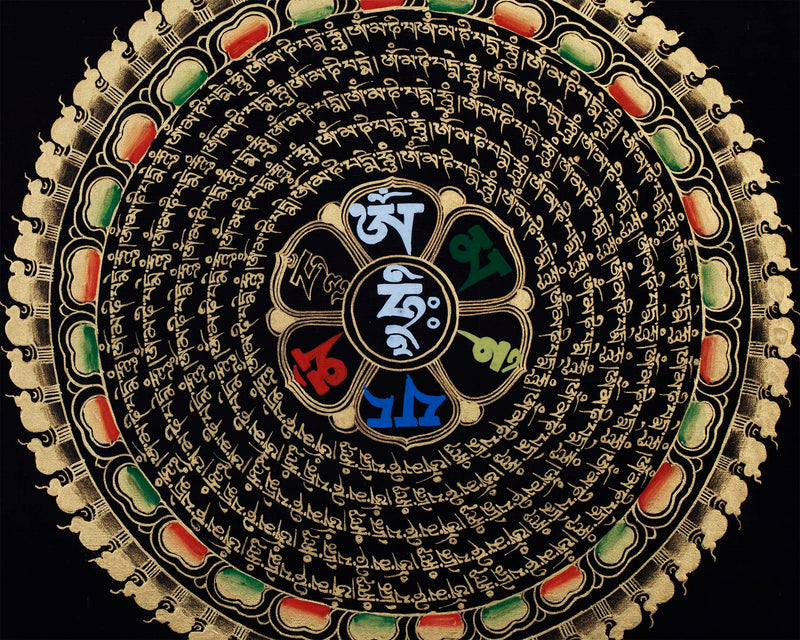 Mantra Mandala Thangka | Spiritual Art for Meditation and Yoga