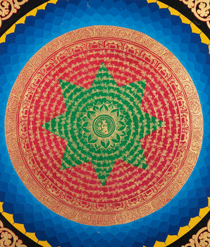 Auspicious Mantra Mandala Thangka | Tibetan Religious Mantra | Wall Decoration