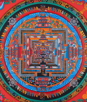 Gold Kalachakra Mandala | Buddhist Thangka