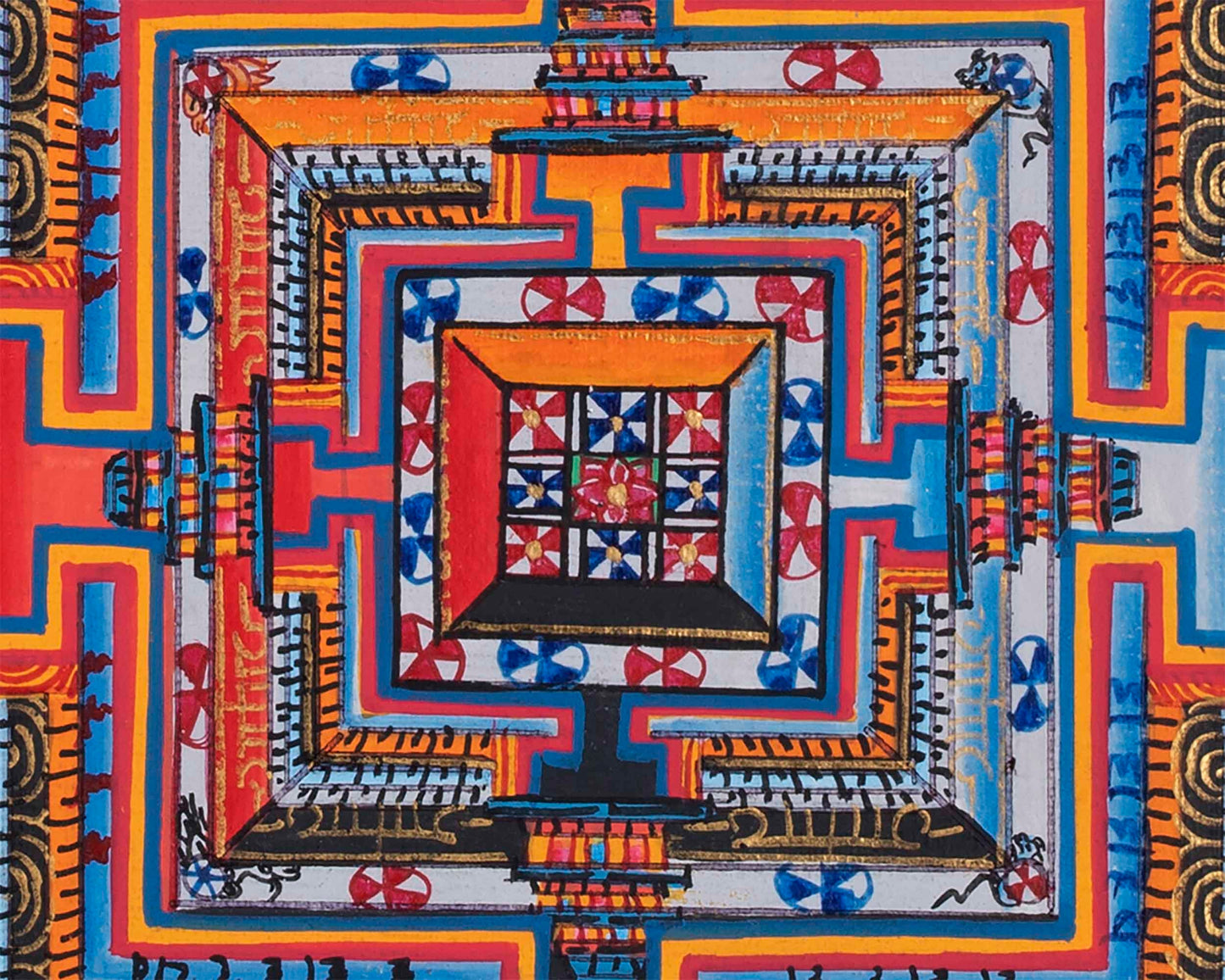 Gold Kalachakra Mandala | Buddhist Thangka