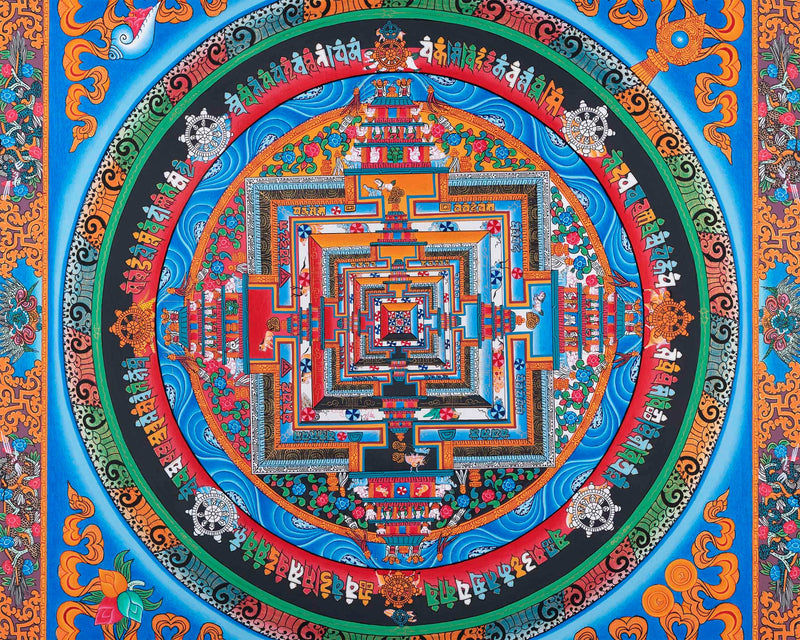 Bordered Kalachakra Mandala  | Buddhist Wall Hanging