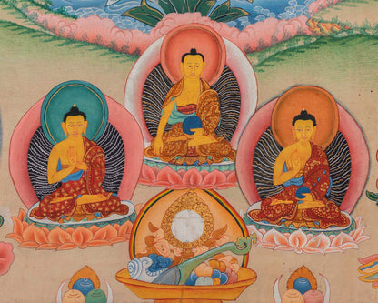 Brocade Chengrezig Thanka |  Buddhist Wall hanging