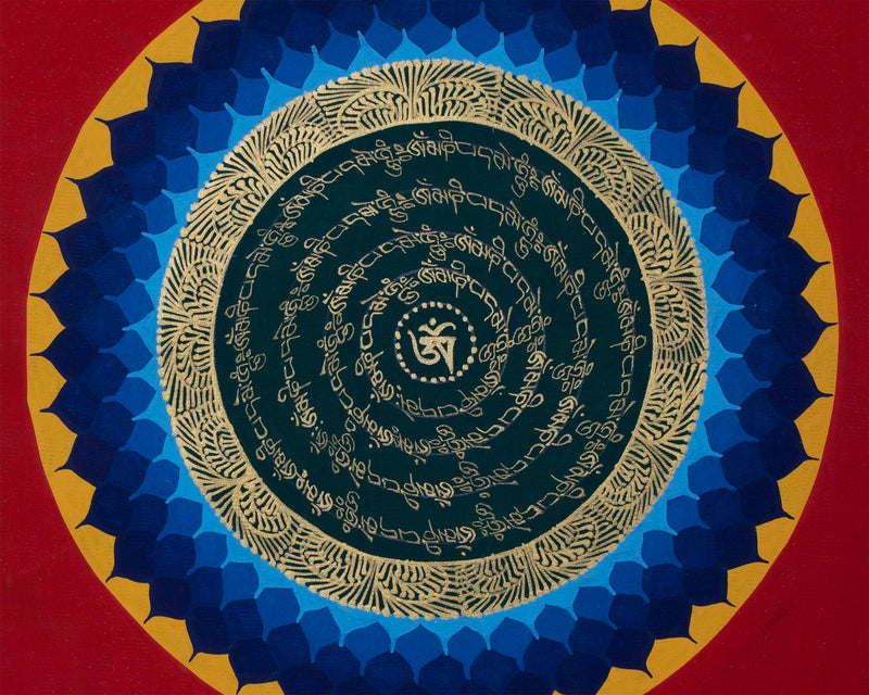 Flower Mandala Thangka | Buddhist Handpainted Art | Religious Wall Decor