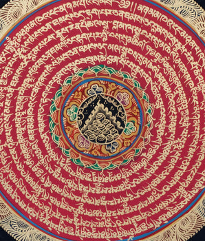 Precious Stone Mandala Thangka | Buddhist Handpainted Art | Wall Decoration Painting